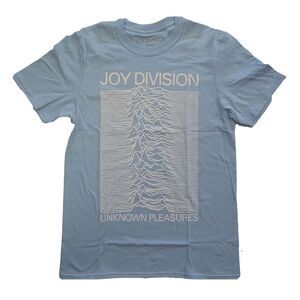 Joy Division Unisex Adult Unknown Pleasures T-Shirt / Light Blue/White